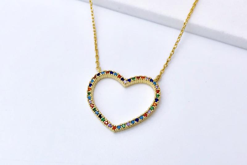 [Ozel] Casual Mood Glossy Brass Cubic Necklace